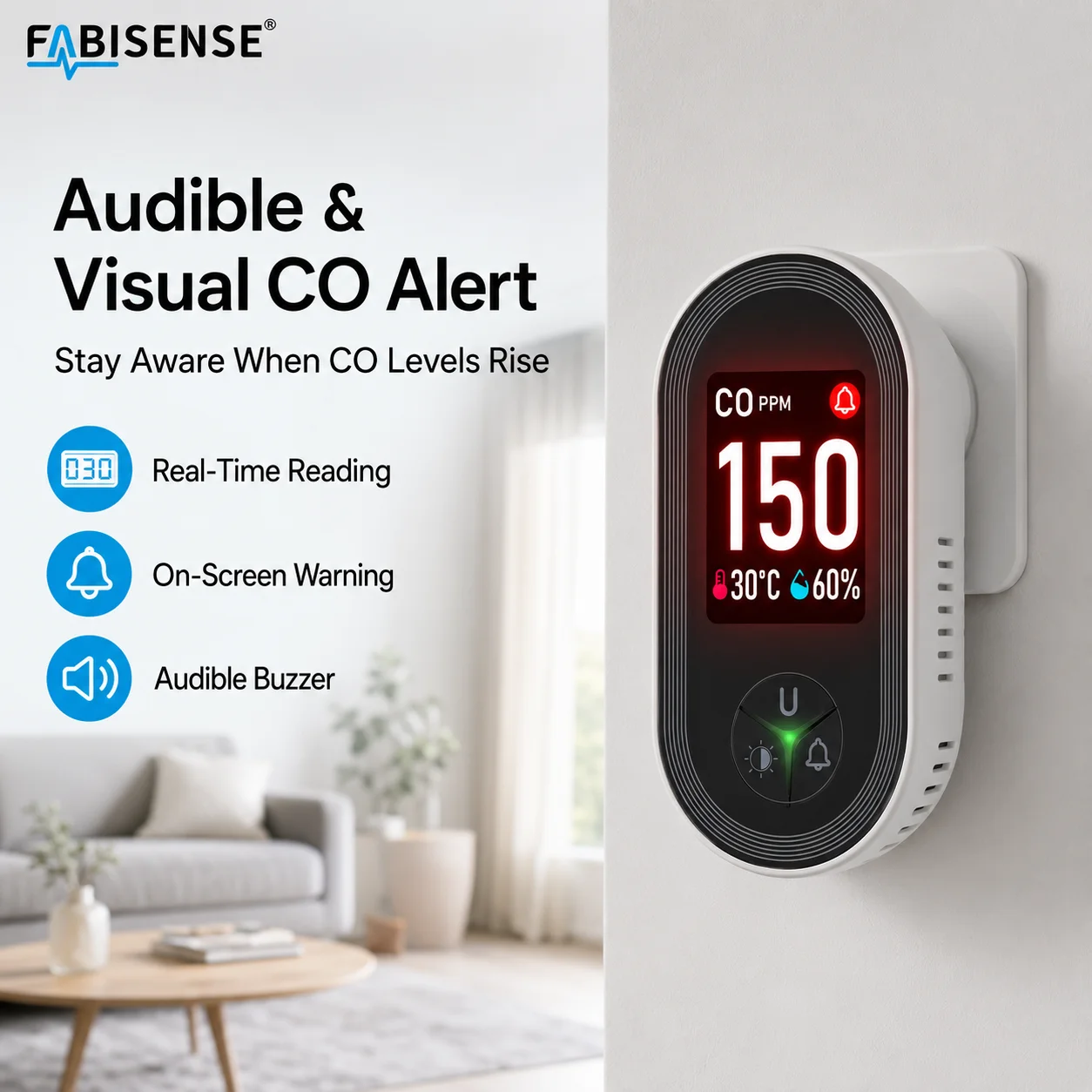 FABISENSE 24D Carbon Monoxide  - Co Detector Plug recension och pris