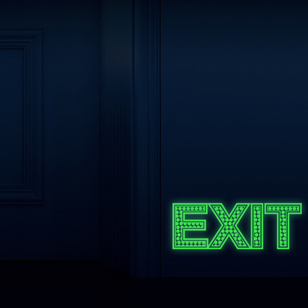 3Pcs Night Glow Exit Sticker L - Emergency Exit Sign recension och pris