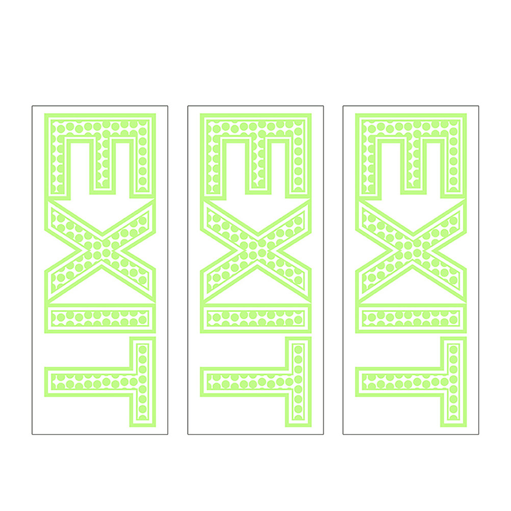 3Pcs Night Glow Exit Sticker L - Emergency Exit Sign recension och pris