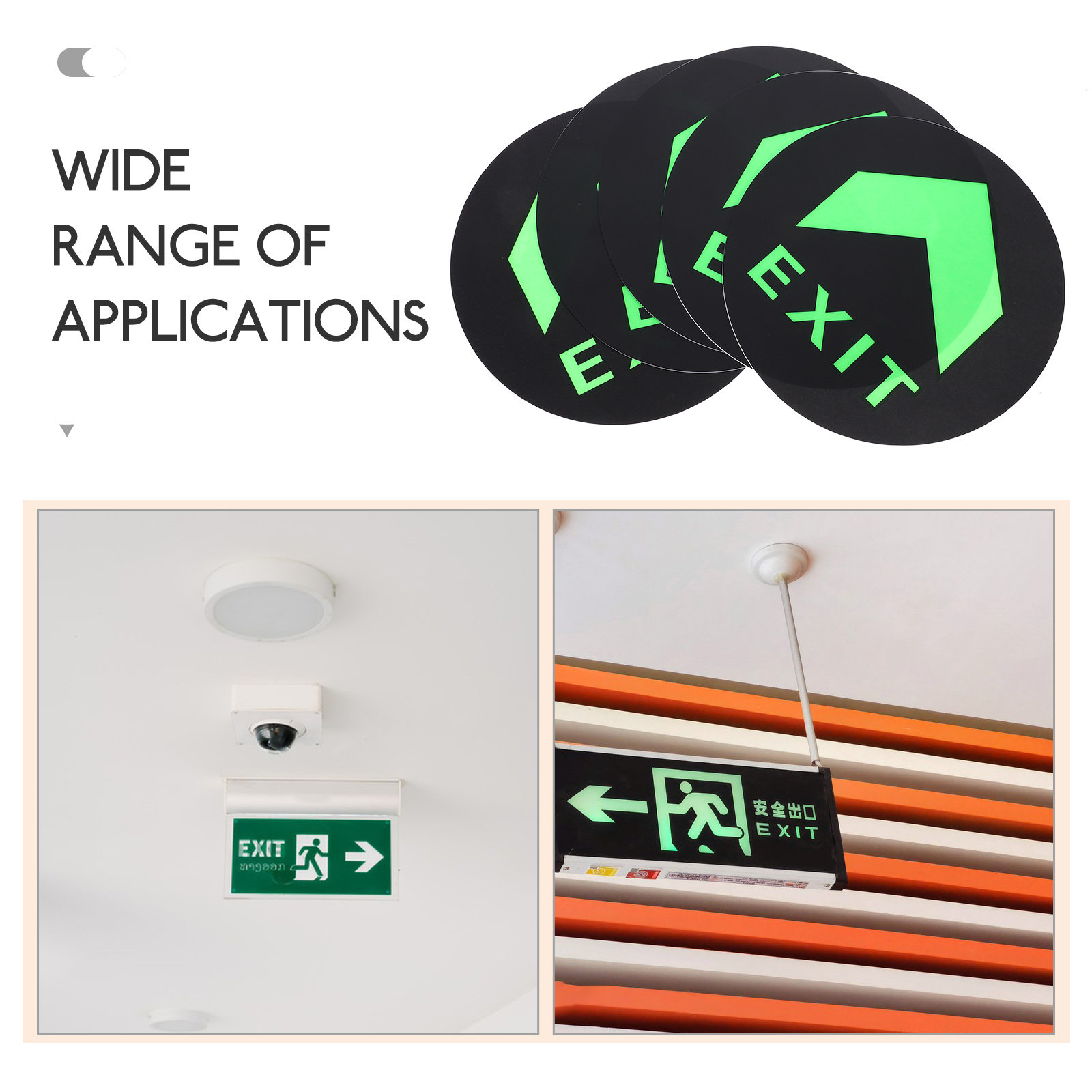 5Pcs Night Luminous Exit Sign  - Emergency Exit Sign recension och pris